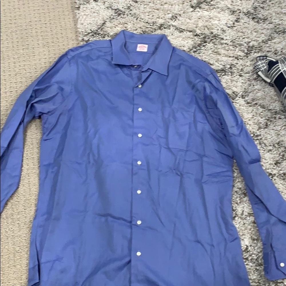 Blue button brooks brothers shirt